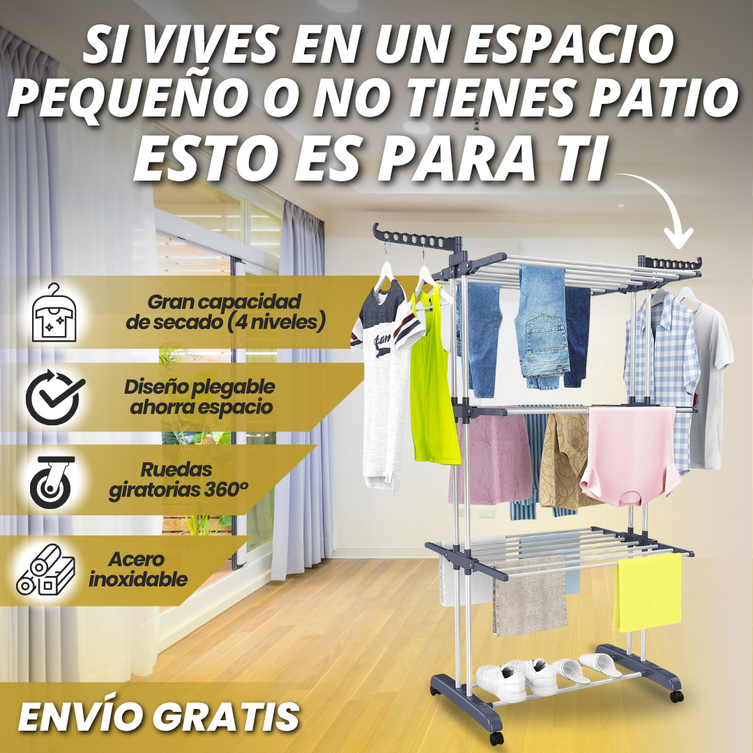 TENDEDERO DE 4 NIVELES - ¡AHORRA ENERGÍA Y ESPACIO!