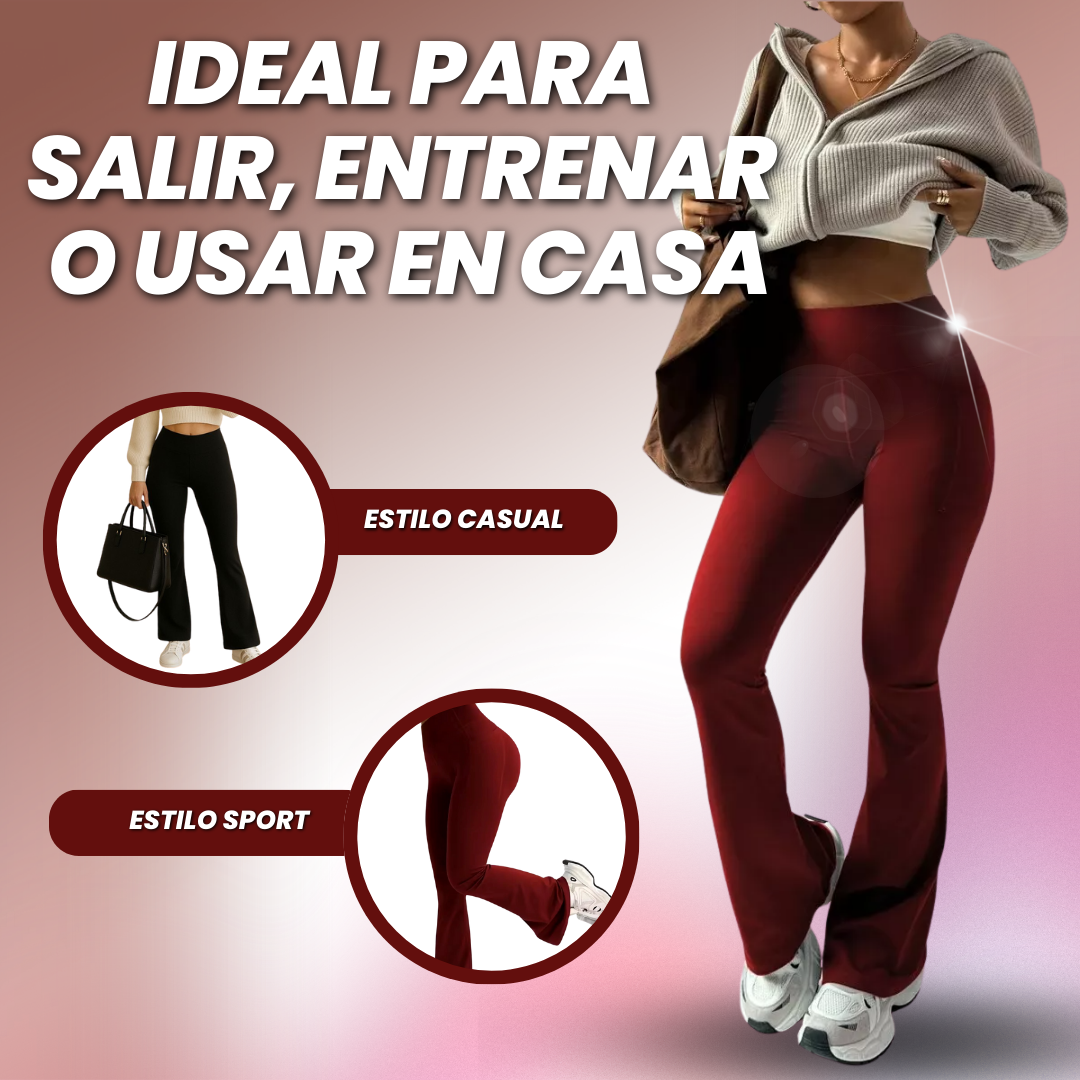 LEGGINGS ACAMPANADOS CON FAJA INTERNA ALTA