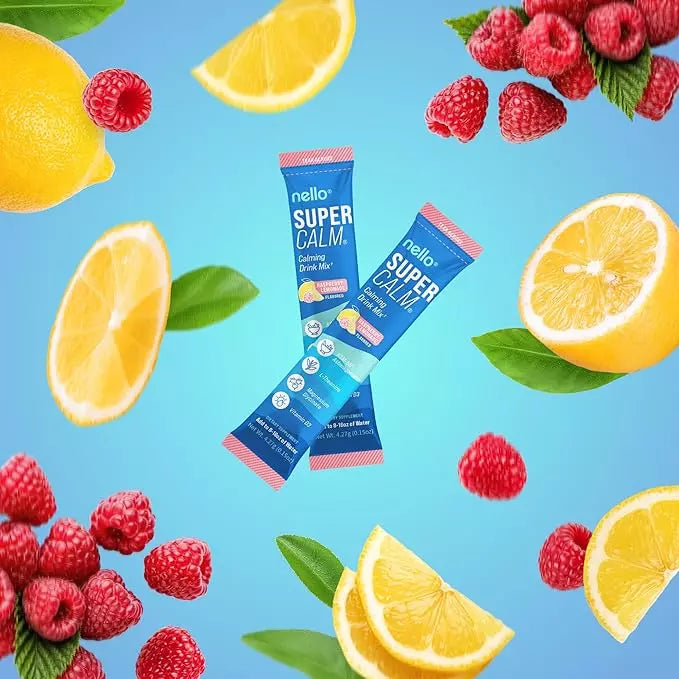 SuperCalm Nello™: Limonada de Frambuesa para Relajación y Enfoque – Equilibrio Natural