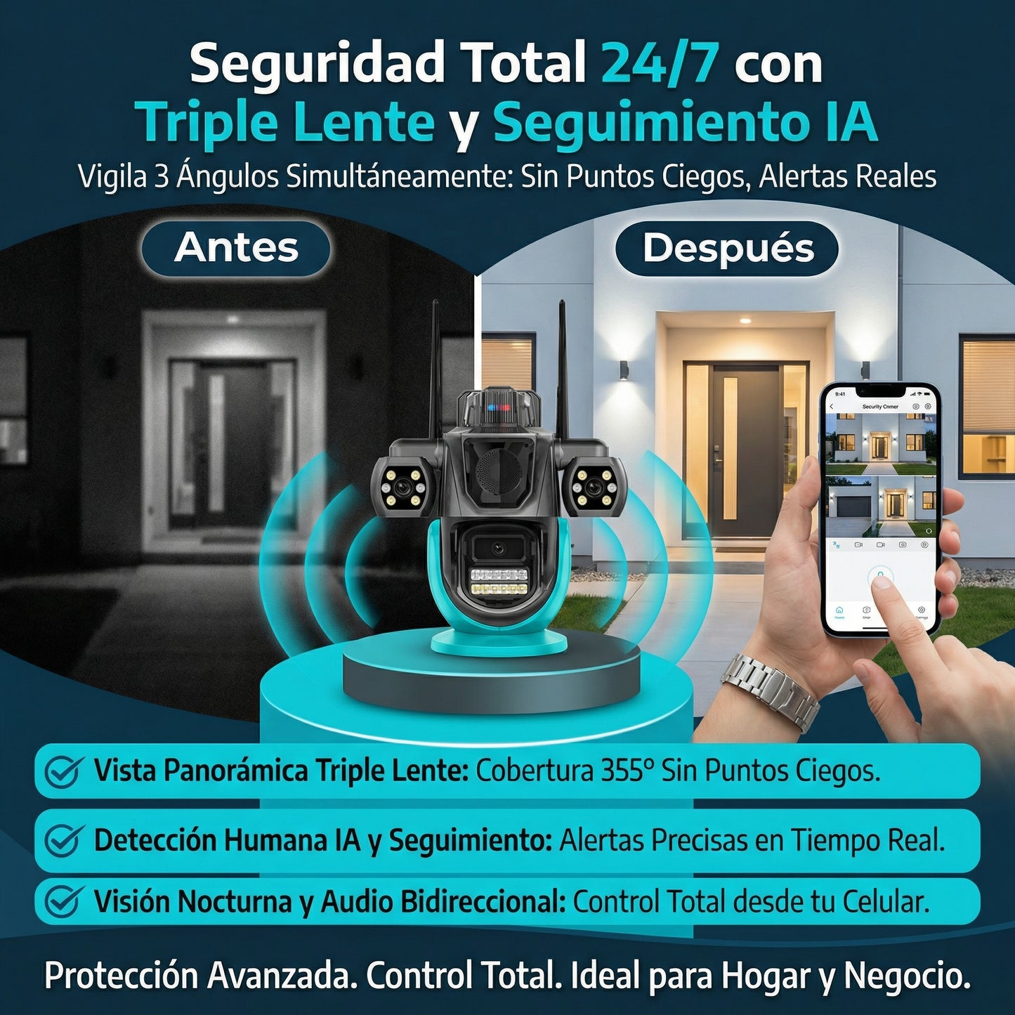 SISTEMA DE 4 CÁMARAS DE VIGILANCIA WIFI INALÁMBRICAS