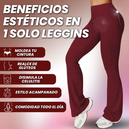 LEGGINGS ACAMPANADOS CON FAJA INTERNA ALTA