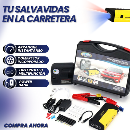 ARRANCADOR DE AUTOS Y COMPRESOR 5 EN 1