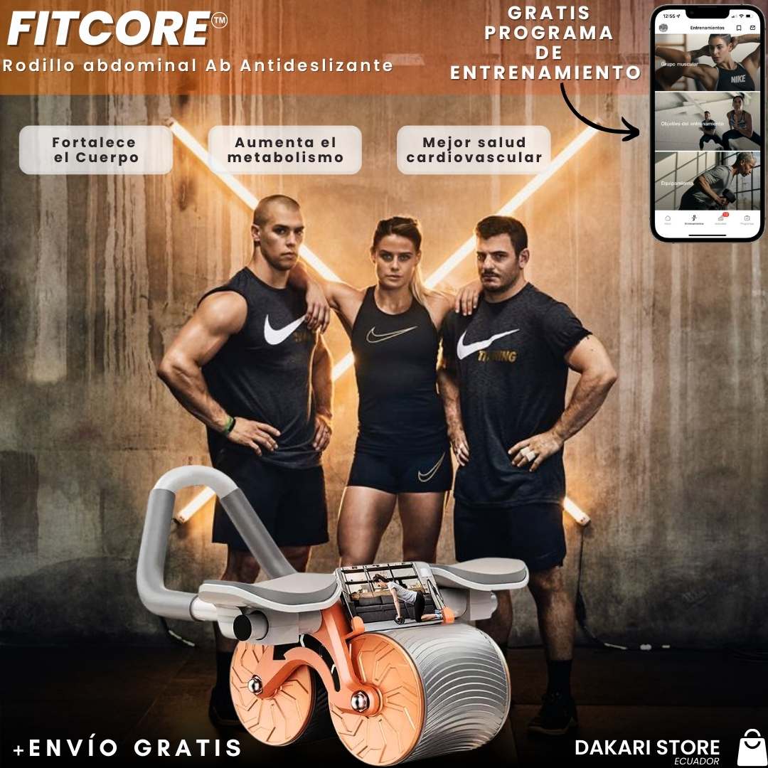 FitCore™: Rodillo Abdominal Antideslizante con Soporte para Codos💪🏽💯✨