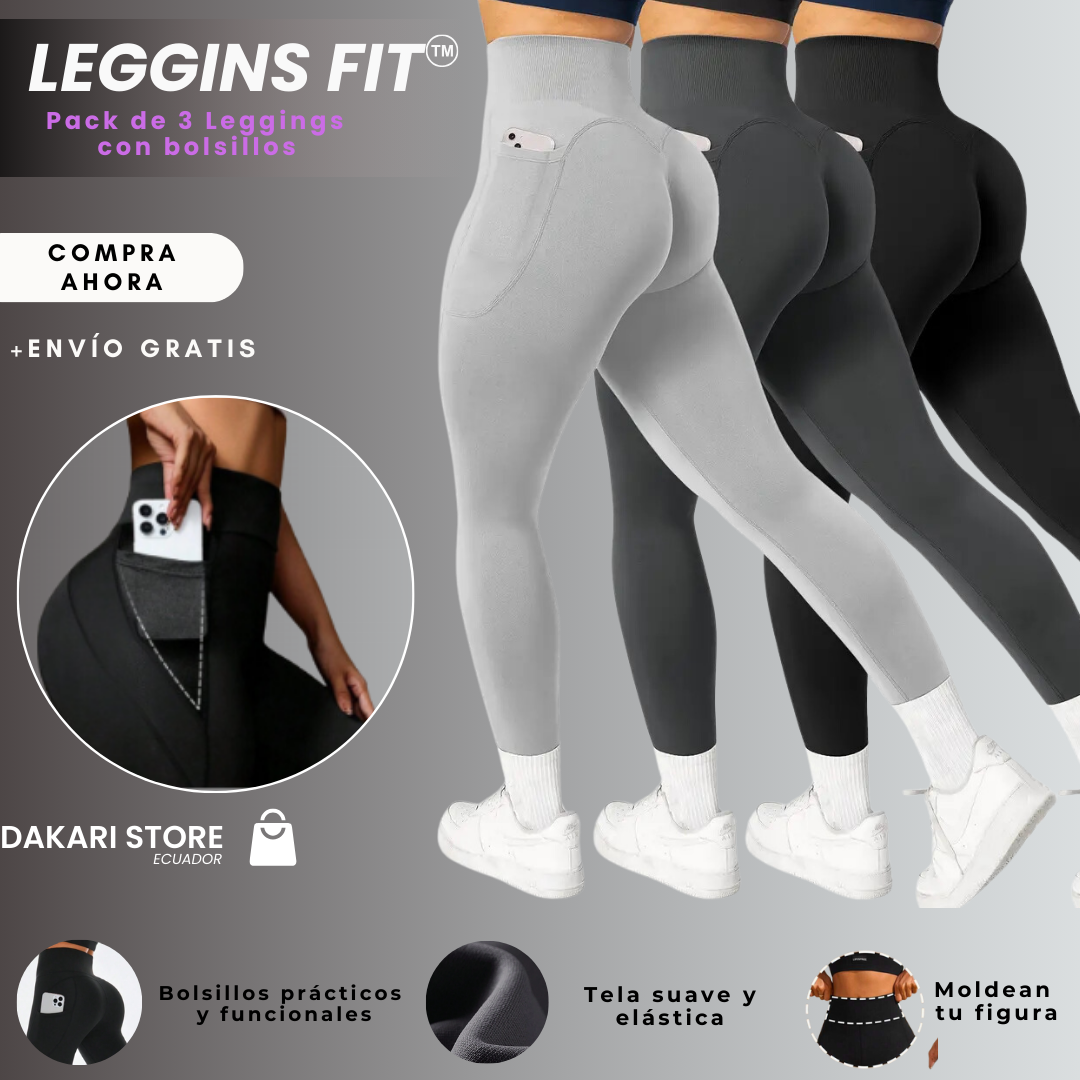 Leggins Fit™: Moldea tu figura y maximiza tu comodidad (PACK X3)