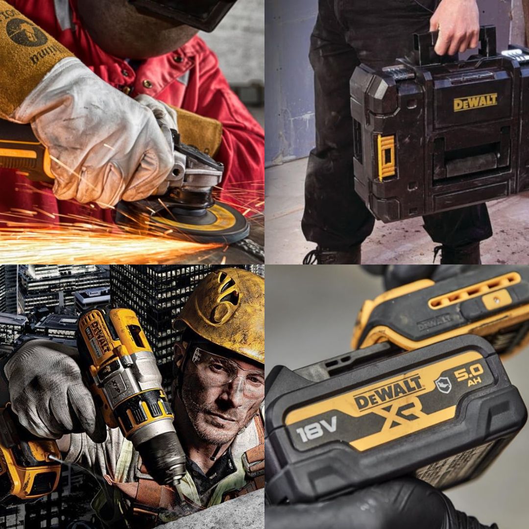 Super Combo DeWalt: Taladro + Atornillador + Martillo perforador + Amoladora Inalámbrico