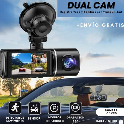 DUAL CAM: Seguridad Total en la Carretera, Cámaras Frontal y Trasera