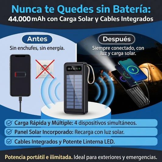 CARGADOR PORTATIL CON PANEL SOLAR