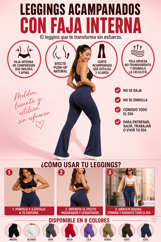 LEGGINGS ACAMPANADOS CON FAJA INTERNA